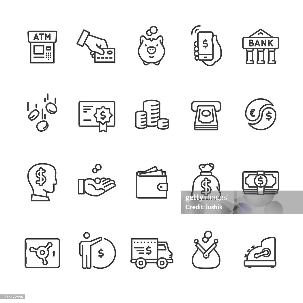 Geld Vektor Symbole & Zahlung
