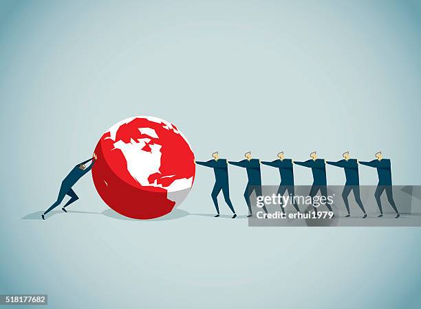 rivalry - pushing through crowd stock illustrations