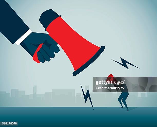 megaphone - manager yelling stock illustrations