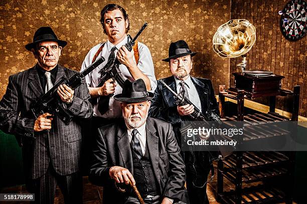 mafia family, boss with sons - gangster stock pictures, royalty-free photos & images