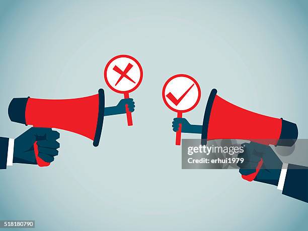 right and wrong - cancellation stock illustrations