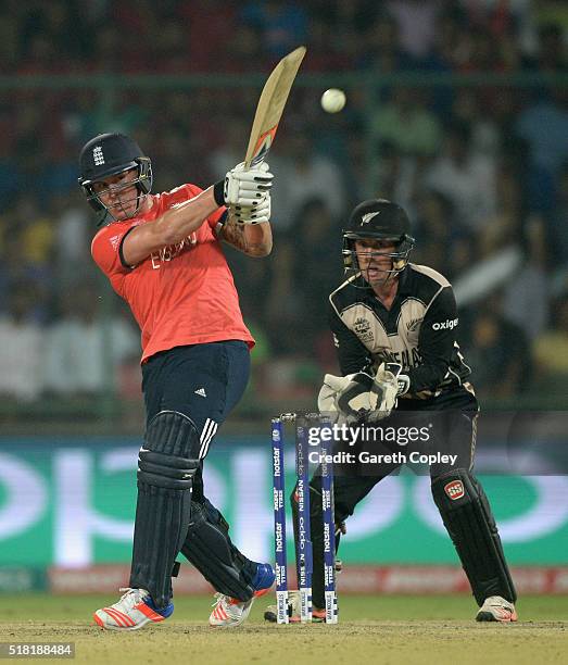 Jason Roy of England bats during the ICC World Twenty20 India 2016 Semi Final match between England and New Zealand at Feroz Shah Kotla Ground on...