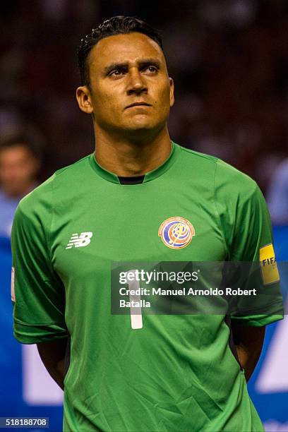 Keylor Navas goalkeeper of Costa Rica looks on during the match between Costa Rica and Jamaica as part of the FIFA 2018 World Cup Qualifiers at...