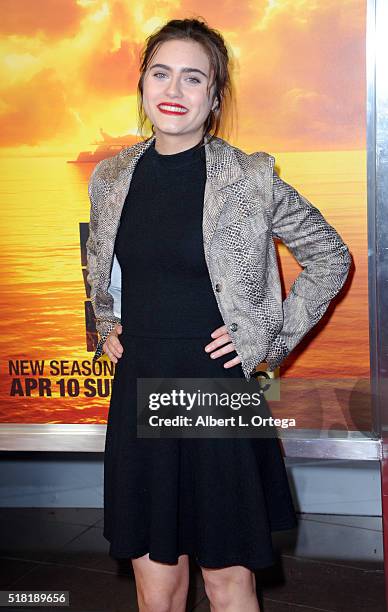 Actress Ally Ioannides arrives for the Premiere Of AMC's "Fear The Walking Dead" Season 2 held at Cinemark Playa Vista on March 29, 2016 in Los...