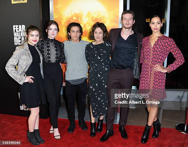 Actors Ally Ioannides, Sarah Bolger, Aramis Knight, Orla Brady, Oliver Stark and Madeleine Mantock arrive for the Premiere Of AMC's "Fear The Walking...