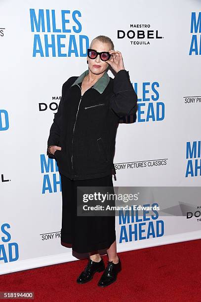 Actress Lori Petty arrives at the premiere of Sony Pictures Classics' "Miles Ahead" at the Writers Guild Theater on March 29, 2016 in Beverly Hills,...