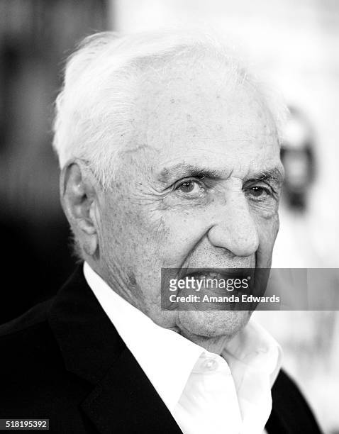 Architect Frank Gehry arrives at the premiere of Sony Pictures Classics' "Miles Ahead" at the Writers Guild Theater on March 29, 2016 in Beverly...