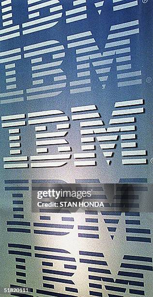 This 06 December file photo shows the IBM logo. International Business Machines Corp has put its computer business up for sale, the New York Times...