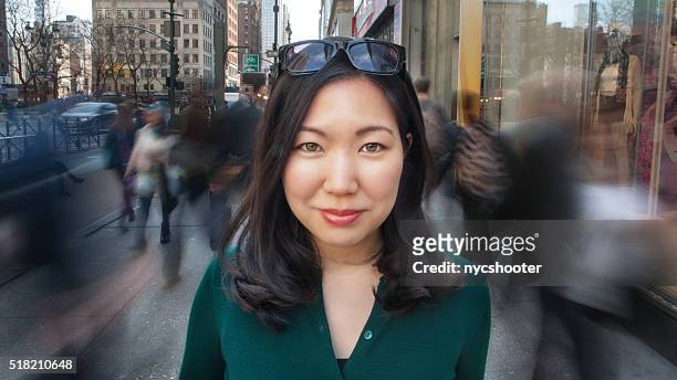 city girl portrait - blurred crowd stock pictures, royalty-free photos & images