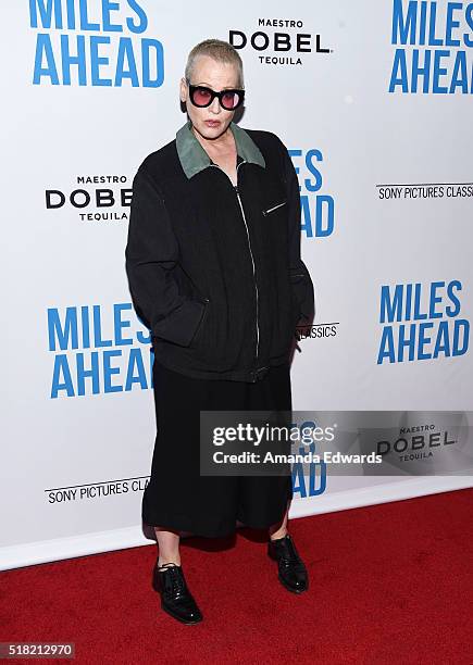 Actress Lori Petty arrives at the premiere of Sony Pictures Classics' "Miles Ahead" at the Writers Guild Theater on March 29, 2016 in Beverly Hills,...