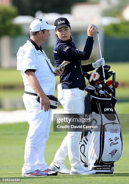 In Gee Chun of South Korea in action during the pro-am as a preview for the 2016 ANA Inspiration Championship at the Mission Hills Country Club on...