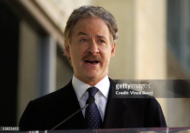 Actor Kevin Kline attends the ceremony honoring him with a star on the Hollywood Walk of Fame on December 3, 2004 in Hollywood, California.