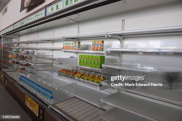 Convenience store in Tohoku with no electricity and very few items left in the weeks after the 3.11 earthquake and tsunami.