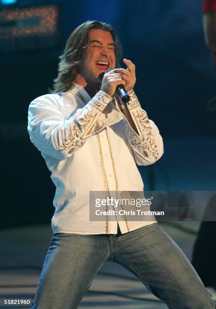 Scott Stapp of the band Creed performs during the 2004 NASCAR Nextel Cup Awards at the Waldorf Astoria on December 3, 2004 in New York City.