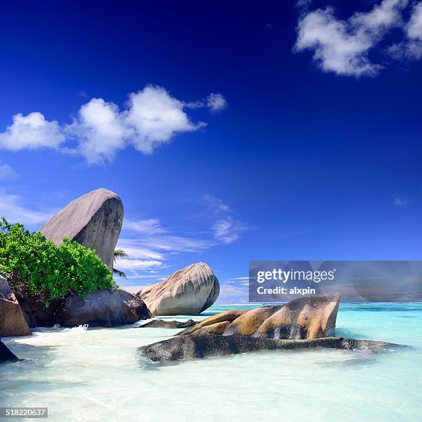 seychellen seascape - seychellen stock-fotos und bilder