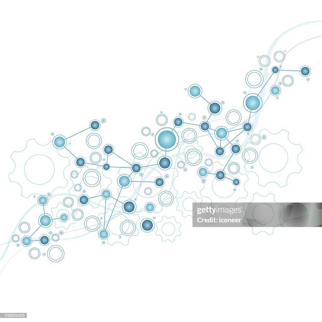 Abstract Technology Network On White Background High-Res Vector Graphic ...