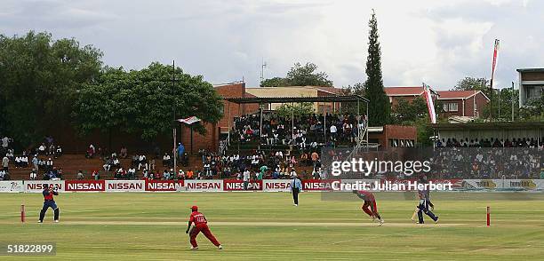 General view of the England innings during the 3rd One Day International played at The Queens Sports Club in Bulawayo on December 4, 2004 in...
