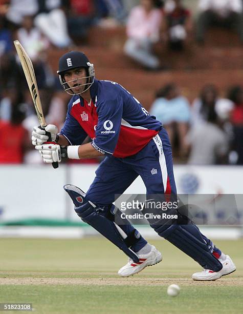 Vikram Solanki of England in action during the 3rd One Day International against Zimbabwe at the Queens Sports Club on December 4, 2004 in Bulawayo,...