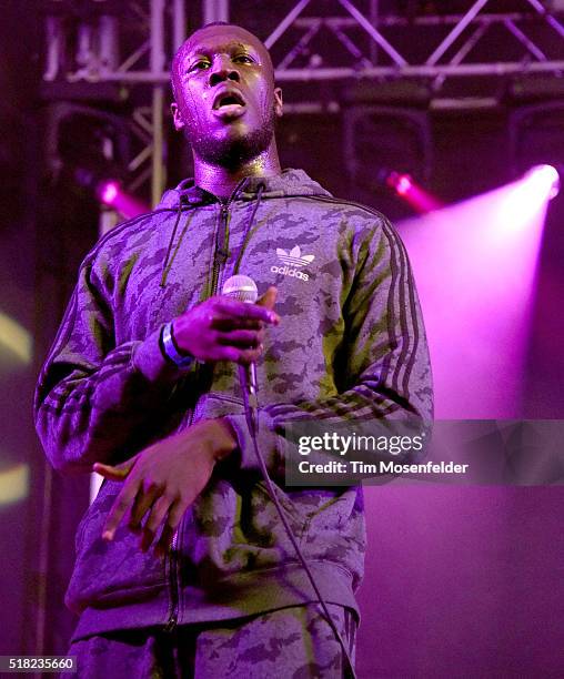 Stormzy performs during the BBC Showcase at Stubbs Bar-B-Que on March 17, 2016 in Austin, Texas.