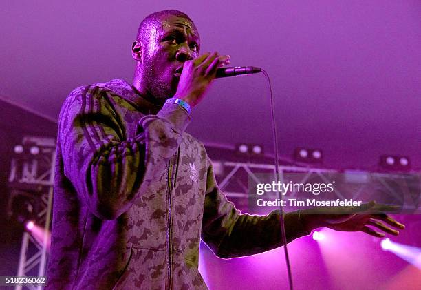 Stormzy performs during the BBC Showcase at Stubbs Bar-B-Que on March 17, 2016 in Austin, Texas.