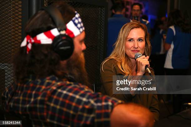 Willie & Korie Robertson of the A&E hit reality show Duck Dynasty speak with G-Bag Nation of 105.3 FM The FAN during the Texas Motor Speedway Media...
