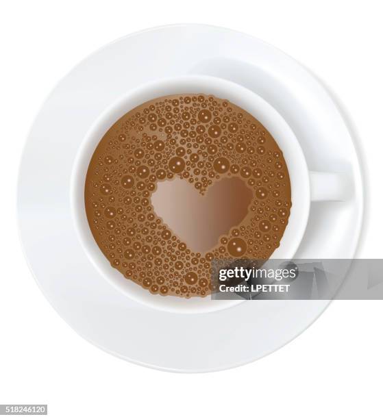 i heart coffee - latte art stock illustrations