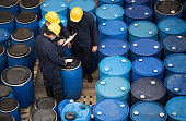 Men working at a chemical warehouse