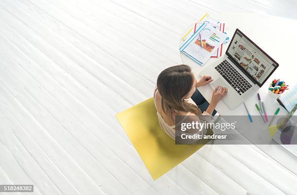 creative business woman working online - graphic designer stock pictures, royalty-free photos & images