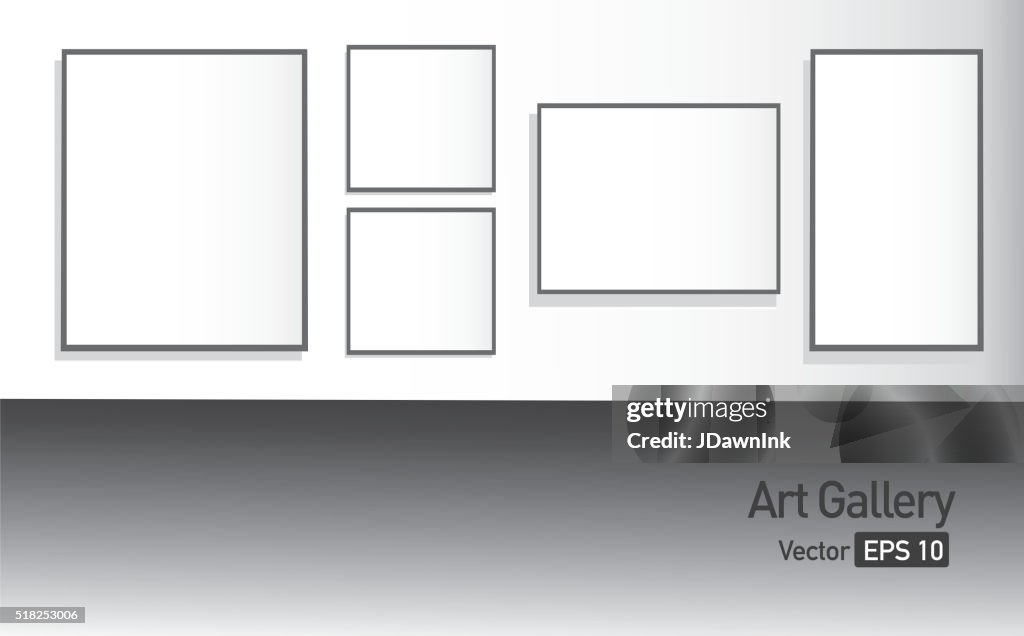 La galería de arte y museo paredes con lienzo negro