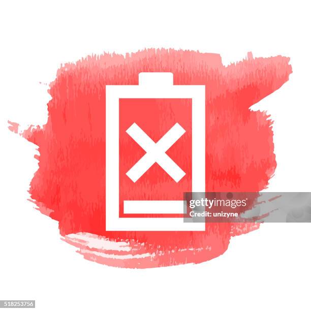 drained battery icon - low battery stock illustrations