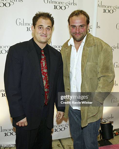 Actors Michael DeLuise and David DeLuise arrive at The WB Networks' "Gilmore Girls" 100th episode party at The Space on December 4, 2004 in Santa...