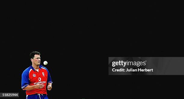 England's Darren Gough prepares to bowl during the 4th One Day International played at The Queens Sports Club in Bulawayo on December 5, 2004 in...