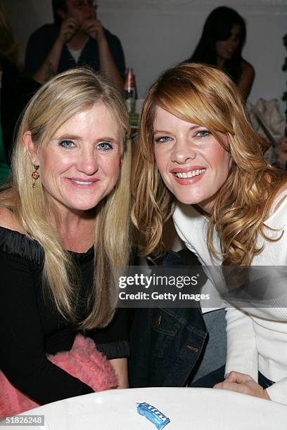 Actresses Nancy Cartwright and Michelle Stafford mingle backstage during The Church of Scientology Celebrity Centre's 12th Annual "Christmas Stories"...