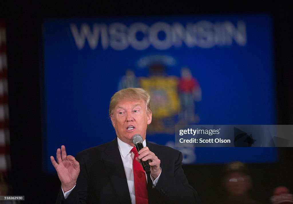 GOP Presidential Candidate Donald Trump Campaigns Near Green Bay, Wisconsin