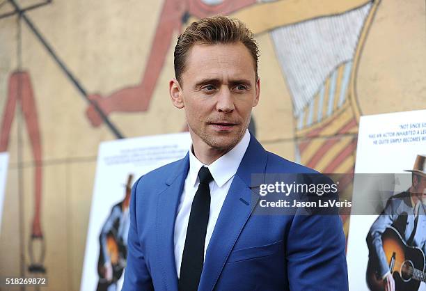 Actor Tom Hiddleston attends the premiere of "I Saw The Light" at the Egyptian Theatre on March 22, 2016 in Hollywood, California.