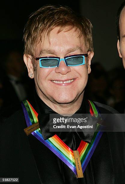 Honoree Sir Elton John arrives at the 27th Annual Kennedy Center Honors Gala at The Kennedy Center for the Performing Arts December 5, 2004 in...