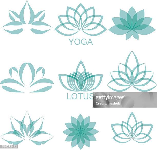 ilustraciones, imágenes clip art, dibujos animados e iconos de stock de lotus - yoga