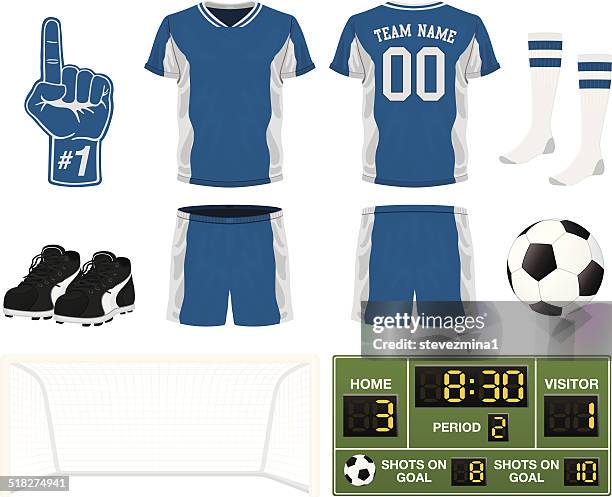 stockillustraties, clipart, cartoons en iconen met soccer uniform - voetbalkleren