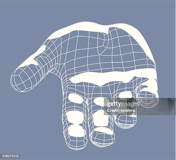 virtual hand offer - anatomical model stock illustrations