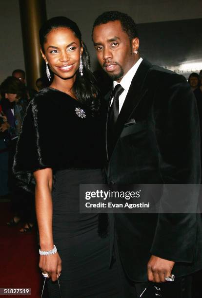 Sean "P. Diddy" Combs and wife Kim Porter arrive at the 27th Annual Kennedy Center Honors Gala at The Kennedy Center for the Performing Arts December...