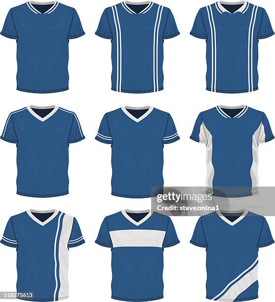 fußballtrikots nachahmt - fußballtrikot stock-grafiken, -clipart, -cartoons und -symbole