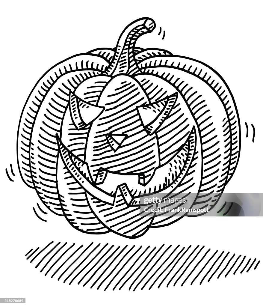 Halloween Pumpkin Face Drawing