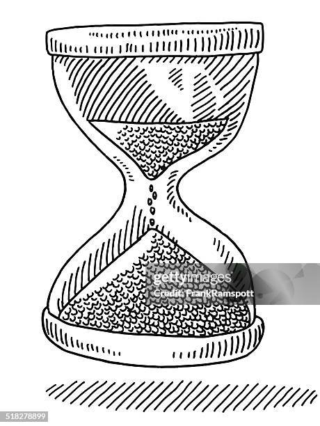 sand glass time symbol drawing - measuring-glass-drawing stock illustrations