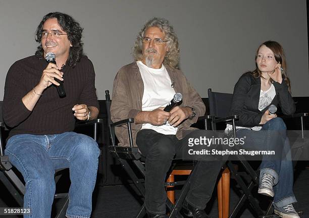 Director Brad Silberling, actor Billy Connolly and actress Emily Browning answer questions from the audience during the Q & A following the Variety...