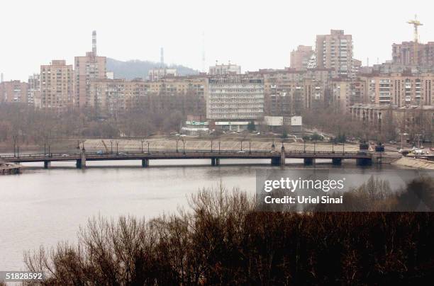 General view of the city of Donetsk which is in the centre of the Russian-speaking eastern region on December 5, 2004 in Donetsk, Ukraine.