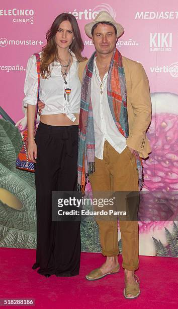 Model Martha Lamamie and actor Fernando Andina attend 'Kiki, el amor se hace' premiere at Capitol cinema on March 30, 2016 in Madrid, Spain.