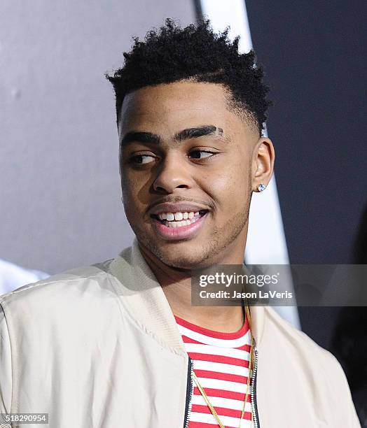 Player D'Angelo Russell attends the premiere of "Creed" at Regency Village Theatre on November 19, 2015 in Westwood, California.