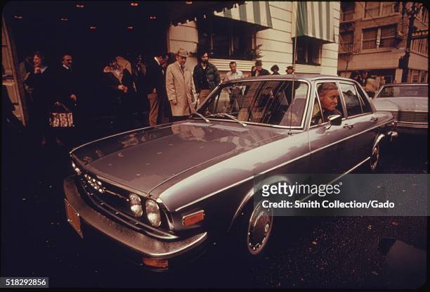 Oregon Governor Tom Mccall Takes Delivery of a Smaller Car with Better Gas Mileage than His Official Auto. Image courtesy National Archives, 1973. .