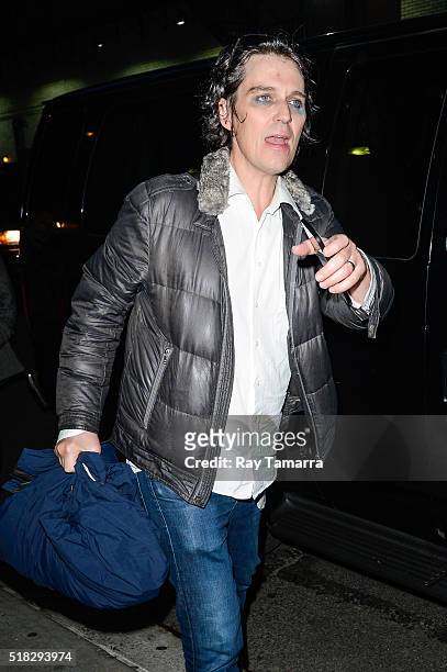 Musician Steven Drozd leaves "The Late Show With Stephen Colbert" taping at the Ed Sullivan Theater on March 30, 2016 in New York City.