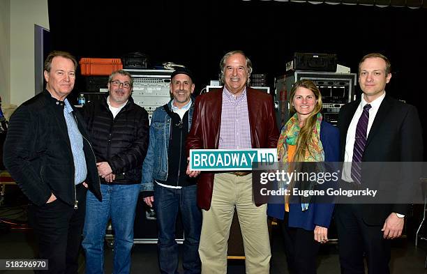 David Horn, Mitch Owgang, Scott Elliot, Stewart F. Lane, Bonnie Comley, and Ben Birney attend the BroadwayHD Live Stream Of Sam Shepard's "Buried...